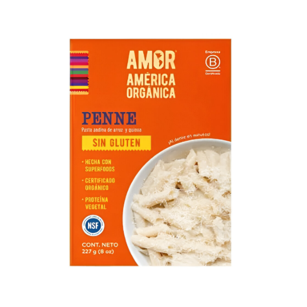Amor America Organica Pasta Penne Sin Gluten. 227Gr
