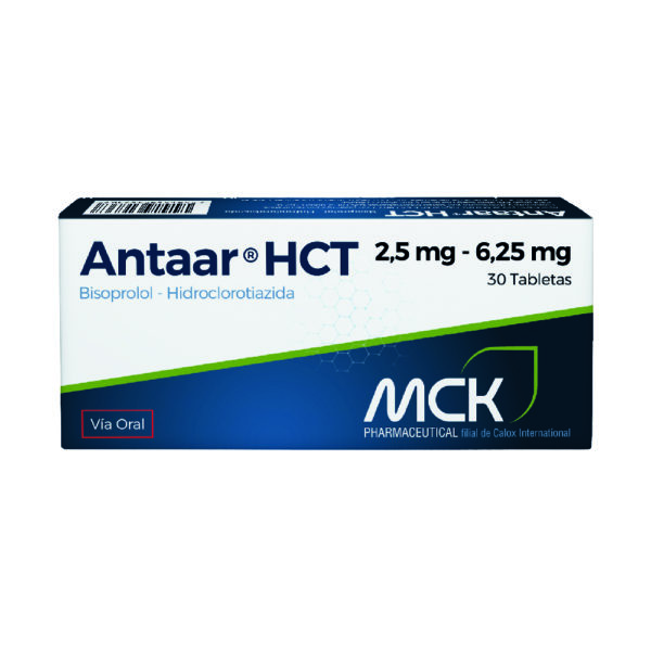 Antaar Hct Bisoprolol+Hidroclorotiazida 2.5mg/6.25mg x 30 Tabletas - MCK