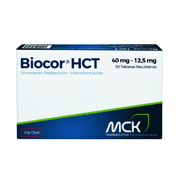 Biocor Hct Olmesartán+Hidroclorotiazida 40mg/12.5mg x 30 Tabletas - Mck