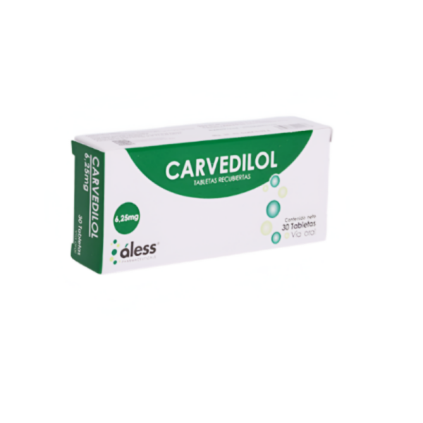 Carvedilol 6.25Mg X 30 Tabletas Aless