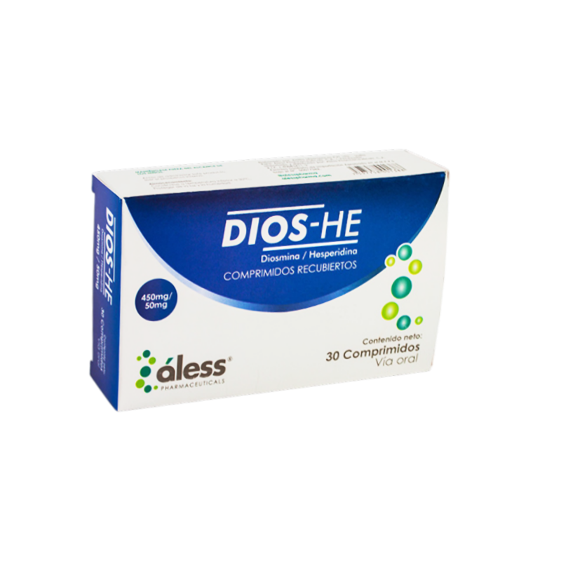 Dios-He Diosmina+Hesperidina 450Mg/50Mg X 30 Comprimidos Aless