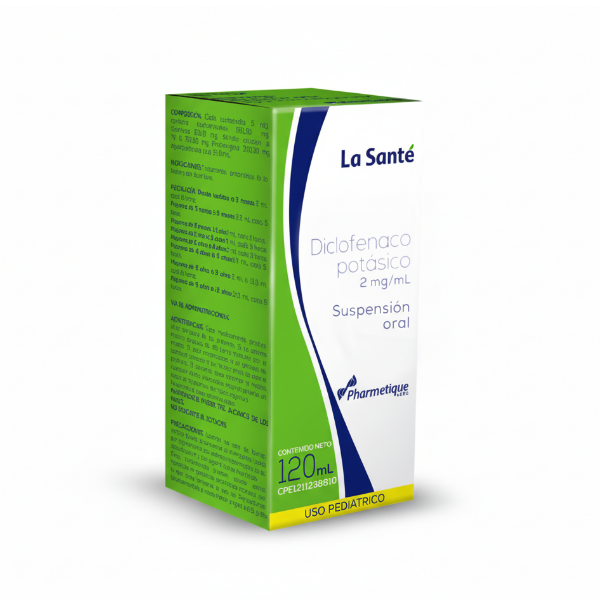 Diclofenac Potásico Jarabe Pediátrico 2Mg/Ml X 120Ml La Santé