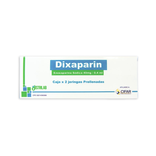 Dixaparin Solución Inyectable 40Mg/0.4Ml 2 Jeringas (Prellenada) Distrilab