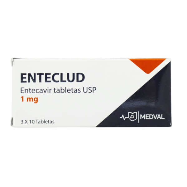 Enteclud- Entecavir Antiviral Hepatitis B 1Mg X 30 Tabletas  Medval