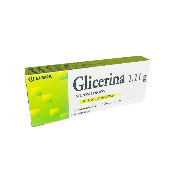 Glicerina Pediátrico 1.11Gr X 6 Supositorios  Elmor