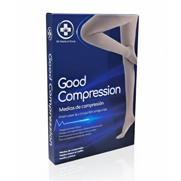 Medias De Compresion Rodilla Beige Talla  Xxl 23Mmhg-32Mmhg Good Compression