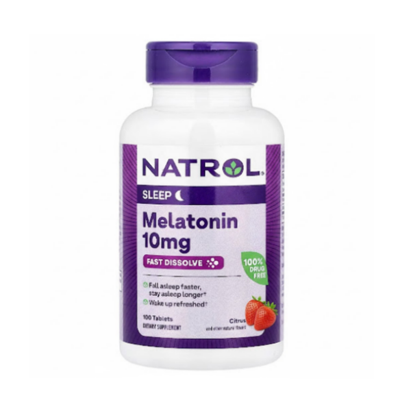 Melatonin 10Mg X 100 Tabletas   Sabor Fresa Natrol