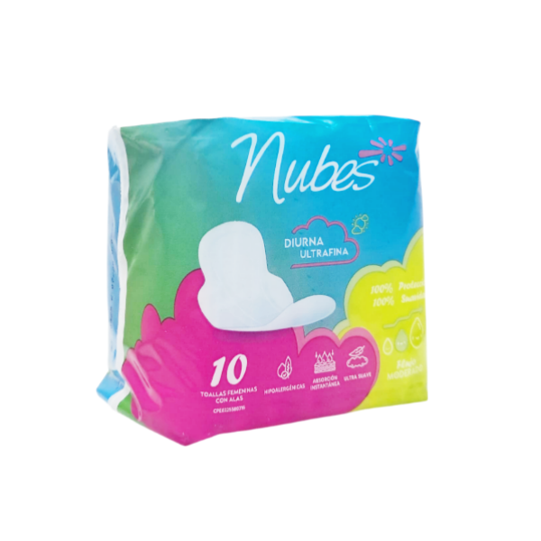 Nubes Toallas Femeninas Con Alas Diurna X10 Unidad