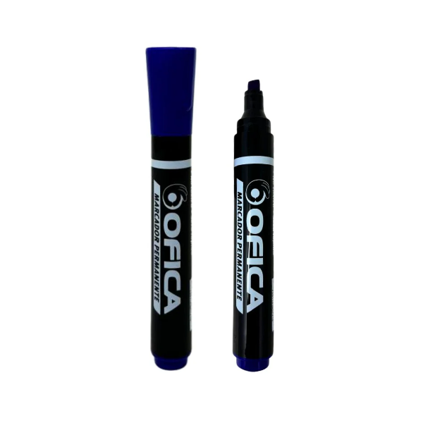 Ofica Marcador Permanente Azul Punta De Cincel