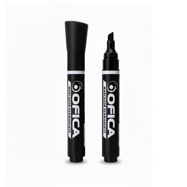 Ofica Marcador Permanente Negro Punta De Cincel
