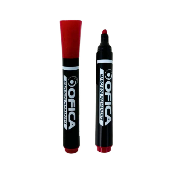 Ofica Marcador Permanente Rojo Punta Cincel