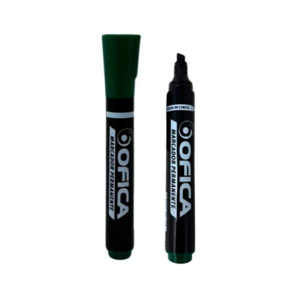 Ofica Marcador Permanente Verde Punta Cincel