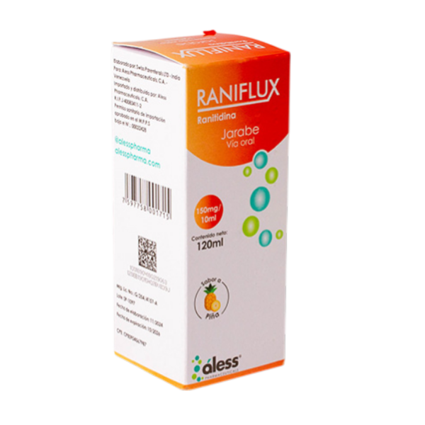 Raniflux-Ranitidina Jarabe Pediátrico  150Mg/10Ml X 120Ml Aless