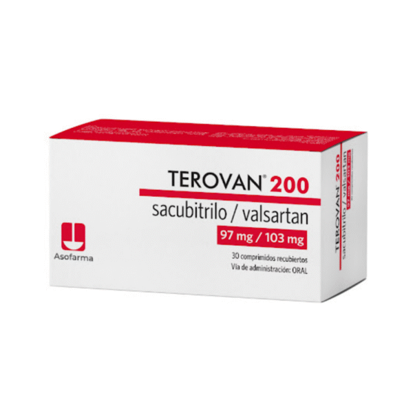Terovan 200Mg  Sacubitrilo+Valsartán X 30 Comprimidos Asofarma