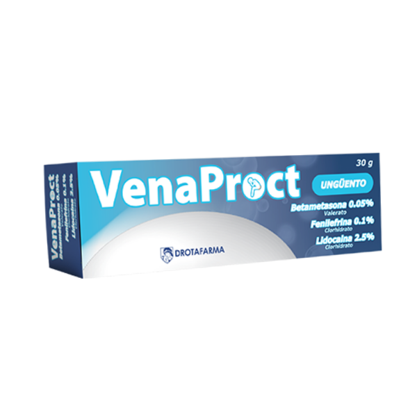Venaproct Betametasona + Lidocaína + Fenilefrina  Ungüento X 30Gr. Drotafarma