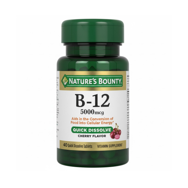 Vitamina B-12 5000Mcg Cereza X 40 Capsulas Natures Bounty