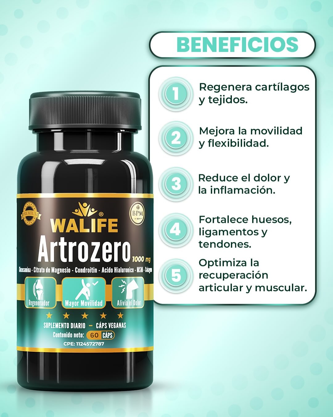 Artrozero 1000Mg X 60 Cápsulas Walife - Imagen 2