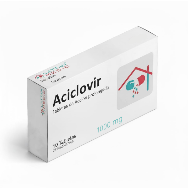 Aciclovir 1000Mg X 10 Tabletas Lattan Medic