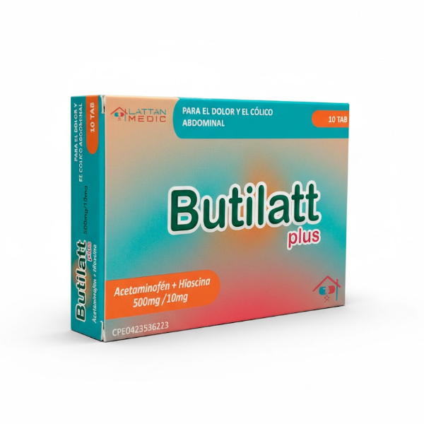 Butilatt Plus Acetaminofén+Butilbromuro De Hioscina 500Mg/10Mg X 10 Tabletas Lattan Medic