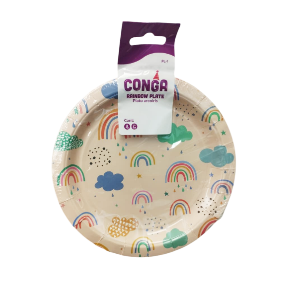 Conga Vasos Arcoiris 9Oz X 8 Piezas. Va-1