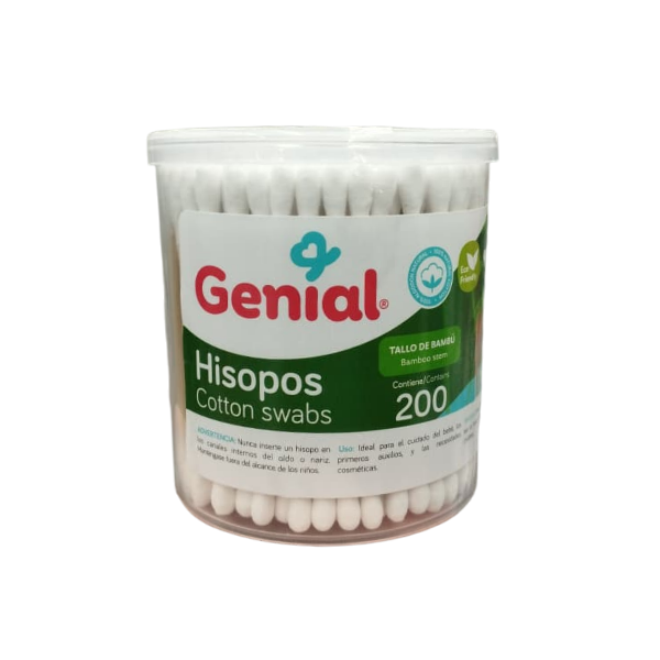 Genial Hisopos Cotton Swabs 0M+ 200 Unidades