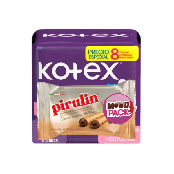 Kotex Toalla Fem Nocturna 8 Unidades Mood Pack