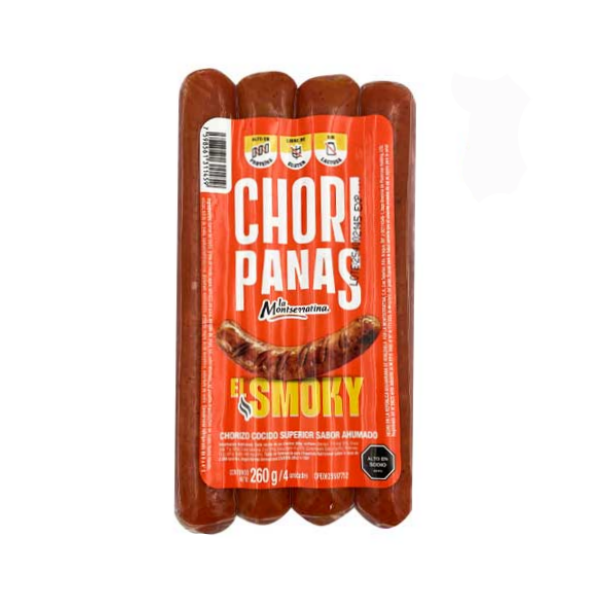 La Montserratina Choripanas / Chorizo Cocido Ahumado  260Gr