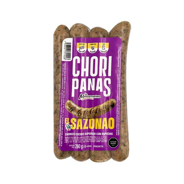 La Montserratina Choripanas / Chorizo Cocido Con Especias  260Gr
