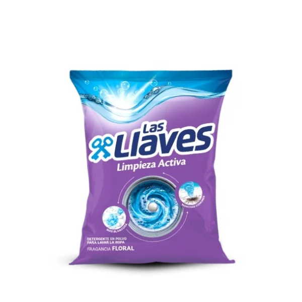 Las Llaves Detergente en Polvo Limpieza Activa/Floral 400Gr.