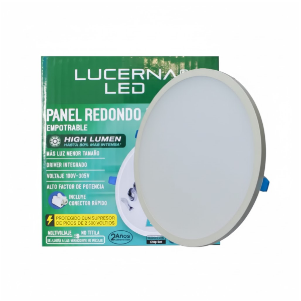 Lucerna Panel Redondo Led Empotrable 18W