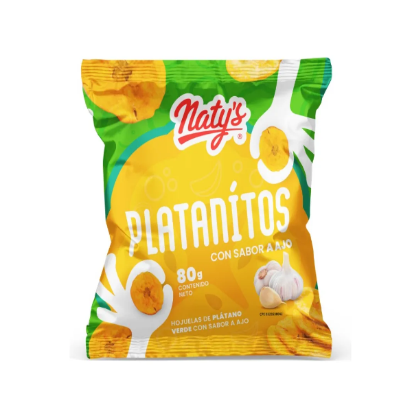 Natys Platanitos Sabor Ajo 80Gr