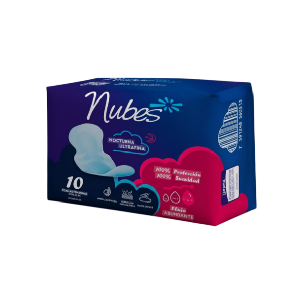 Nubes Toallas Femeninas Con Alas Nocturna X10 Unidades