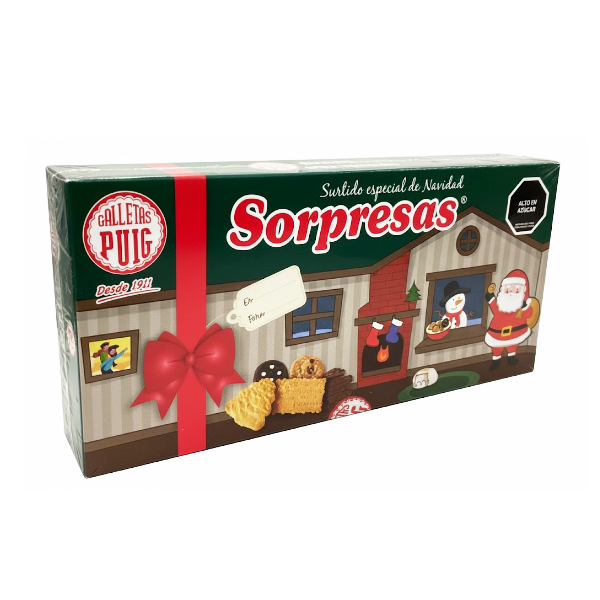 Puig Sorpresas Galletas Surtidas Navidad Verde 278Gr.