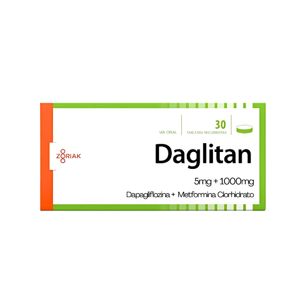 Daglitan Dapagliflozina+Meftormina 5Mg/1000Mg X 30 Tabletas Zoriak