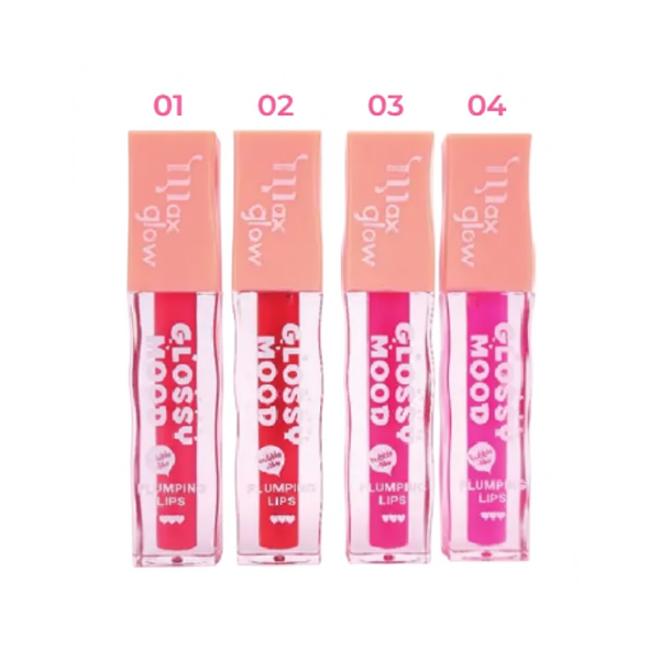 Max Glow Labial Liquido Glossy Mood Plumping Tonos Varios 4.5Gr