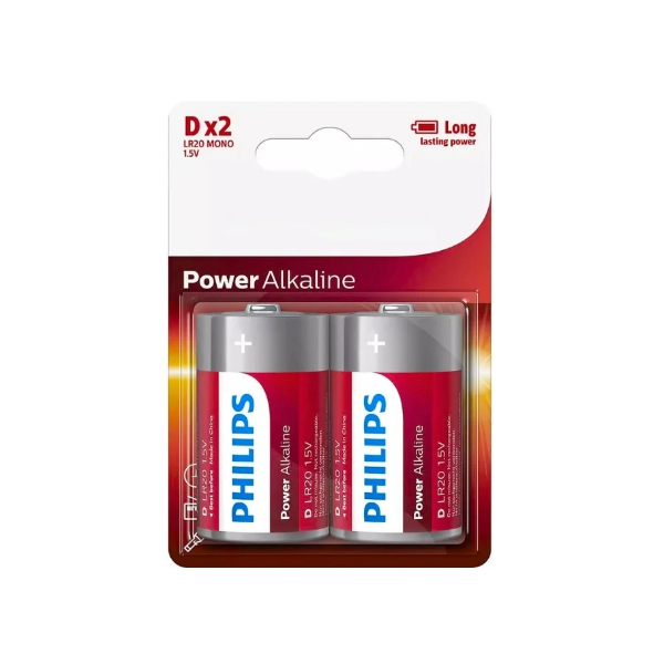 Philips Pila D Alkaline 2X Power.