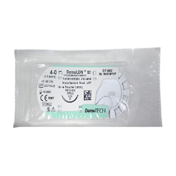 Sutura Nylon 4-0 Aguja Curva Cortante No Absorbible  19Mm/45Cm Demetech