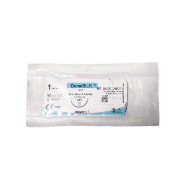 Sutura Seda Silk 1 Aguja Curva No Cortante No Absorbible 26Mm/75Cm Demetech
