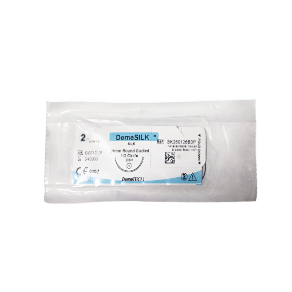 Sutura Seda Silk 2-0 Aguja Curva No Cortante No Absorbible 26Mm/75Cm Demetech