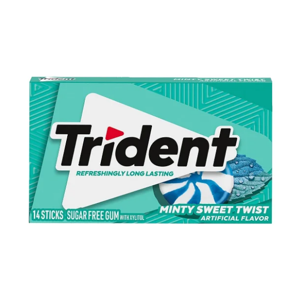 Trident Minty Sweet Twist Sin Azúcar X 14 Sticks