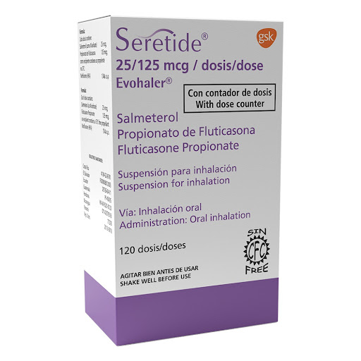 Seretide Suspensión Inhalador 25Mg/125Mcg X 120Dosis Gsk