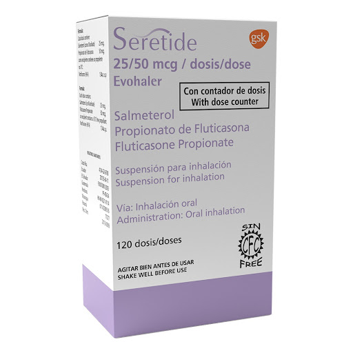 Seretide Suspensión Inhalador   25Mg/50Mcg X 120Dosis Gsk