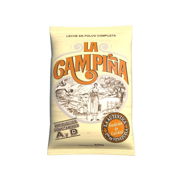 La Campiña Leche Completa en Polvo 800 Gr.