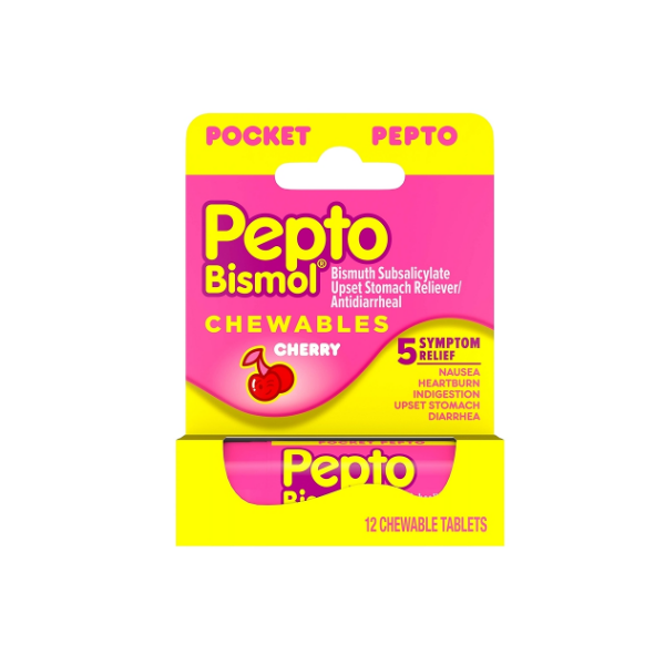 Pepto Bismol Chewables Cherry X 12 Tabletas