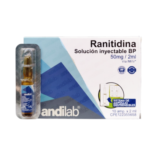 Ranitidina Ampolla 50Mg 2Ml I.M I.V Andilab X 1 Unidad