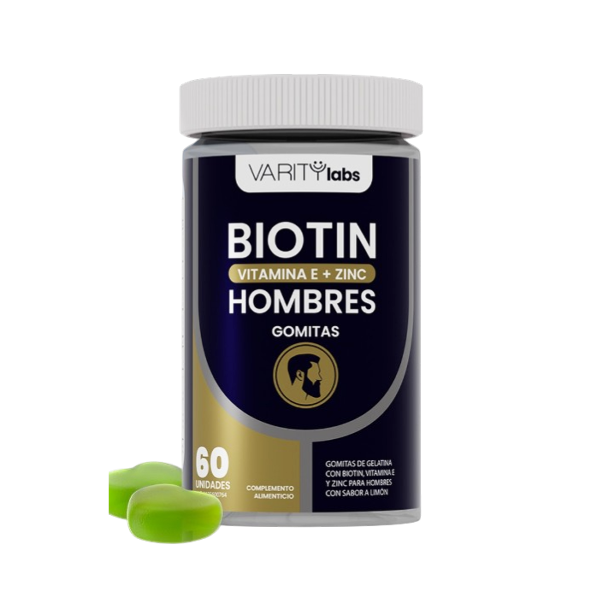Biotin Hombre (Biotin+Vitamina E+Zinc)  10.000Mcg X 60 Gomitas Falidu