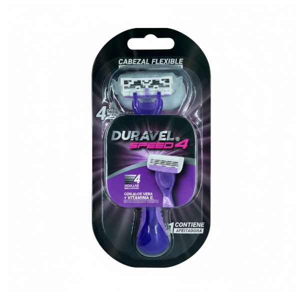 Duravel Afeitadora Speed4 Aloe Vera+Vit E 4 Hojillas X 1 Unidad