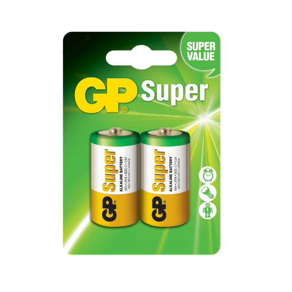 Gp Pilas Super Alkaline Lr14 X 2 Unidades