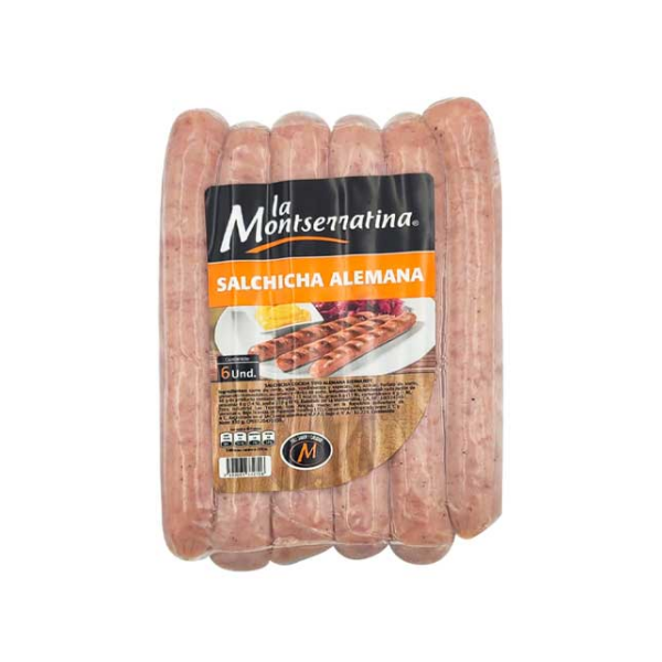 La Montserratina Salchicha Alemana X 6 Unidades