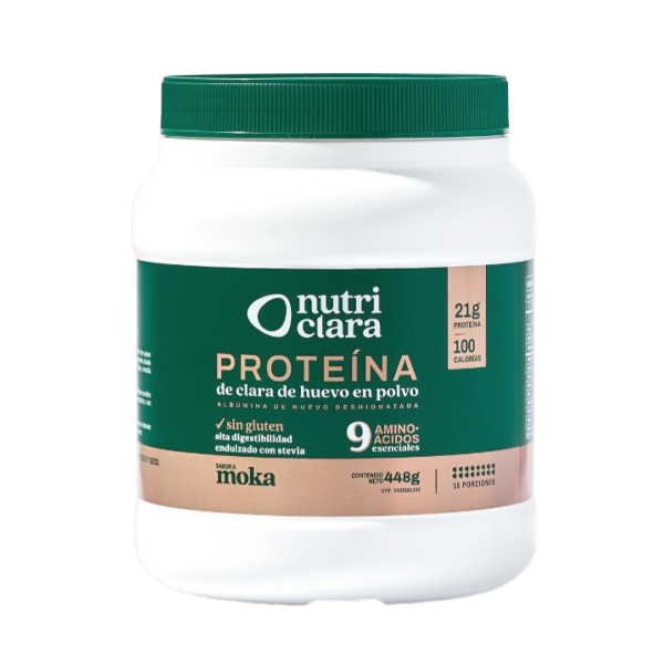 Nutriclara Proteina De Huevo Polvo Sin Gluten Moka 448Gr